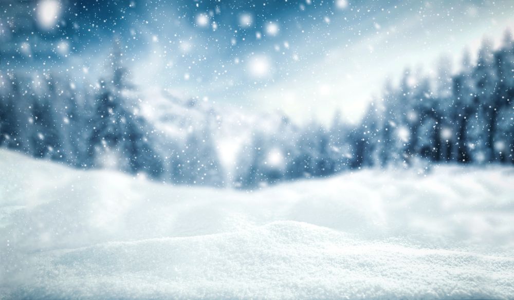 Winter,Background,Of,Snow,And,Frost,With,Free,Space,For