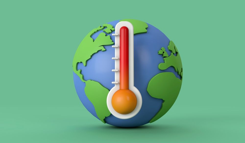 Rising,Global,Temperatures.,Earth,Model,With,A,Thermometer.,3d,Render