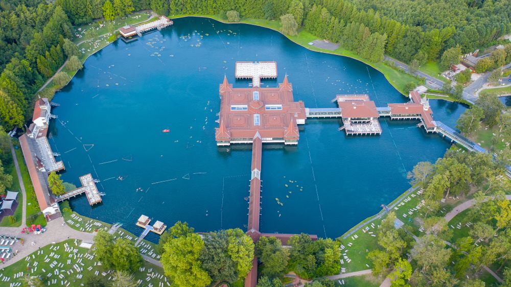 Lake,Hévíz,Taken,From,A,Drone.,Beautiful,Lake,With,Thermal