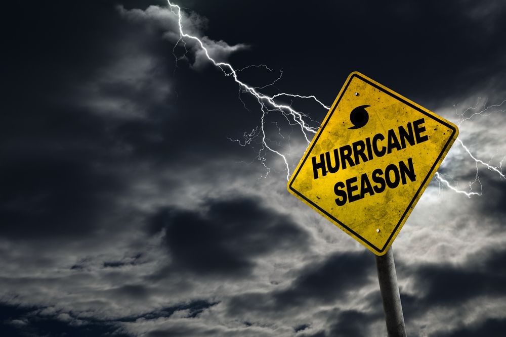 Hurricane,Season,With,Symbol,Sign,Against,A,Stormy,Background,And