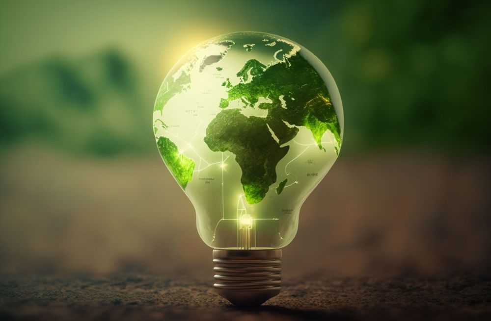Green,World,Map,On,The,Light,Bulb,With,Green,Background,