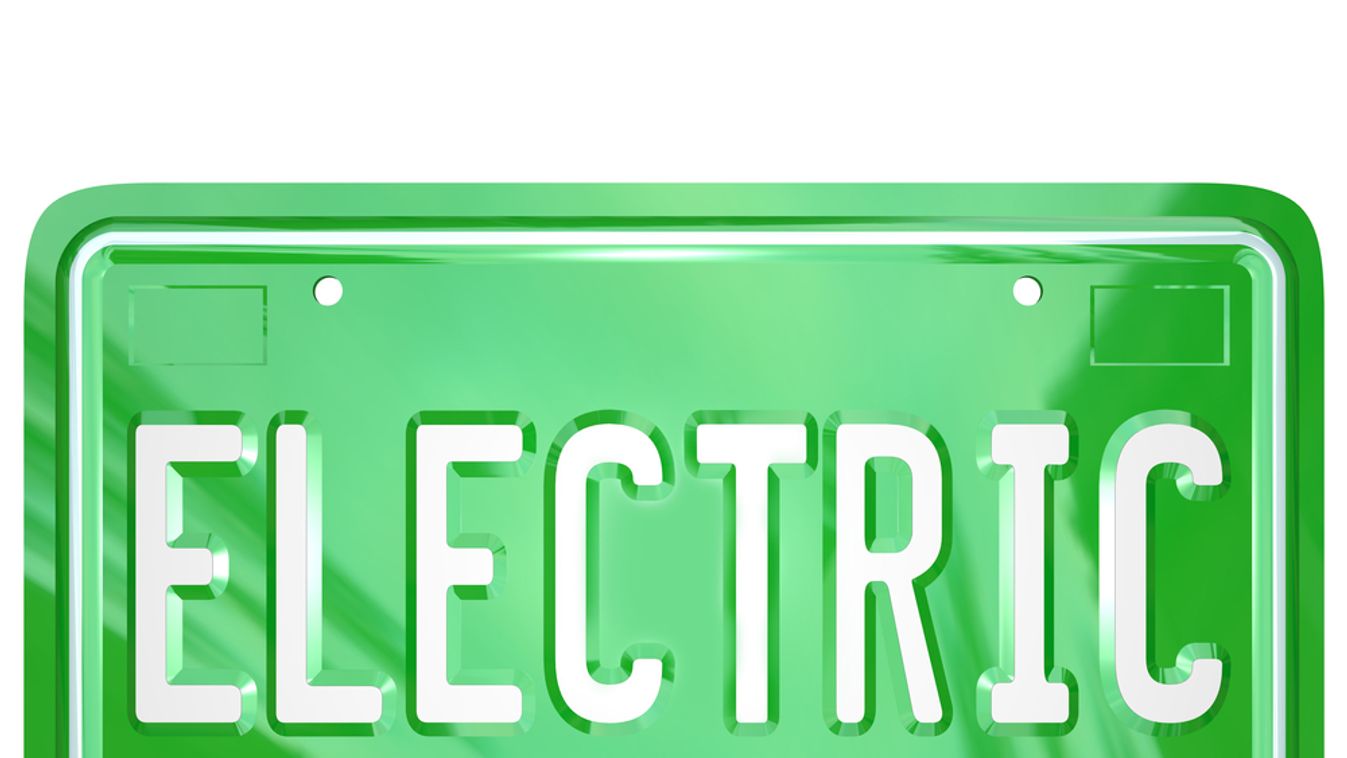 The,Word,Electric,On,A,Green,Metal,License,Plate,For