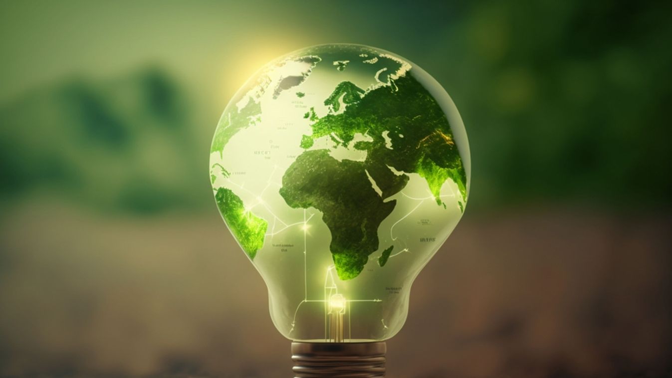 Green,World,Map,On,The,Light,Bulb,With,Green,Background,