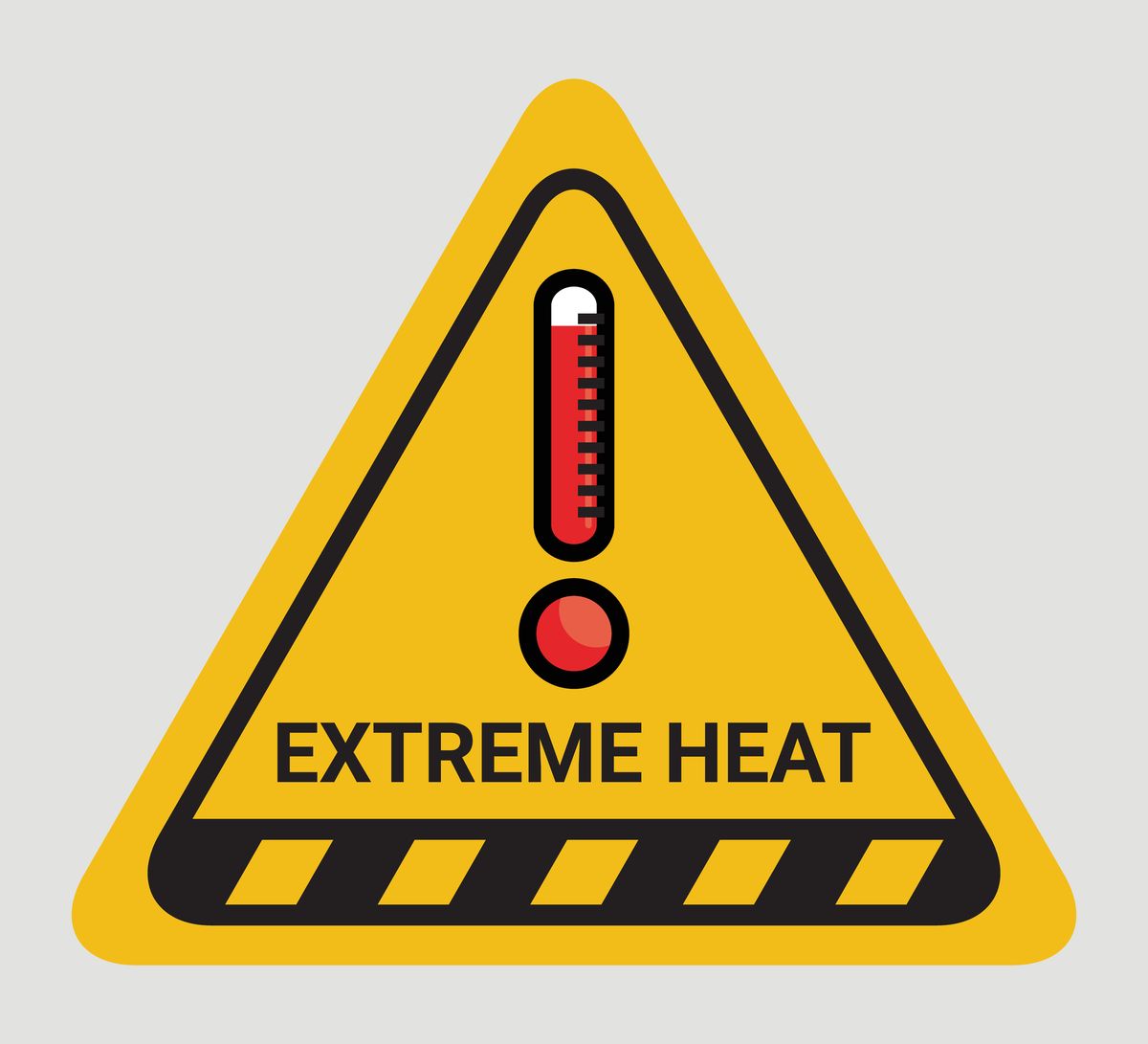 Vector,High,Temperature,Warning,Triangle,Sign.,Extreme,Hot,Thermometer,Temperature