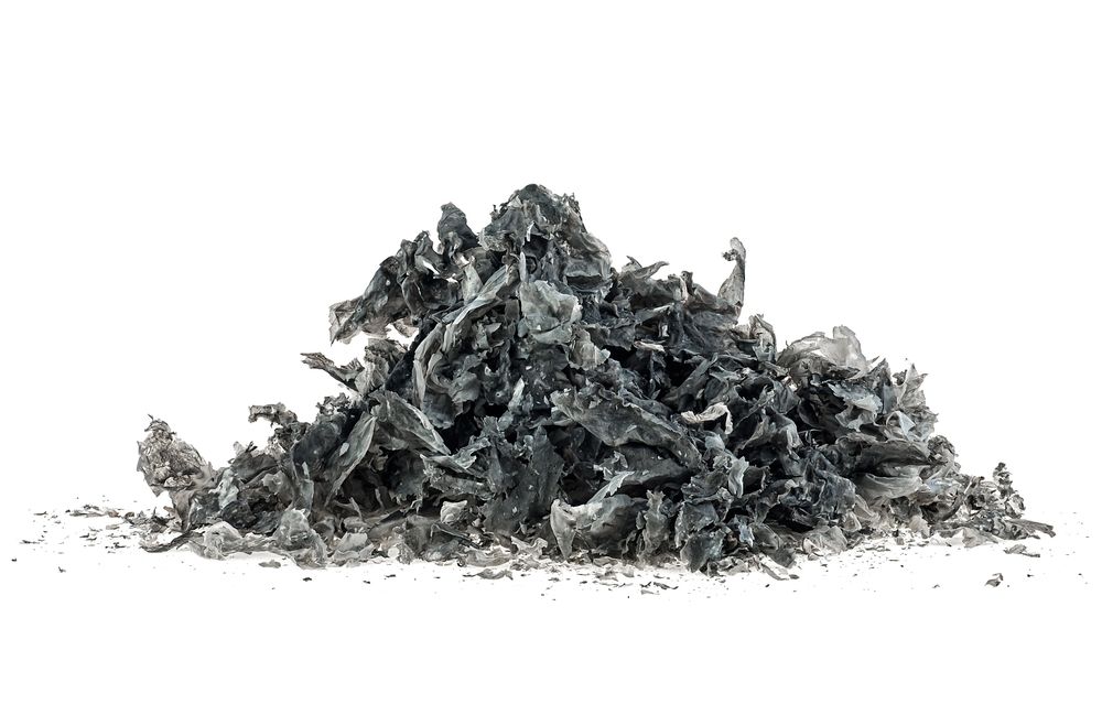 Pile,Of,Burnt,Paper,Isolated,On,A,White,Background.,Ashes.