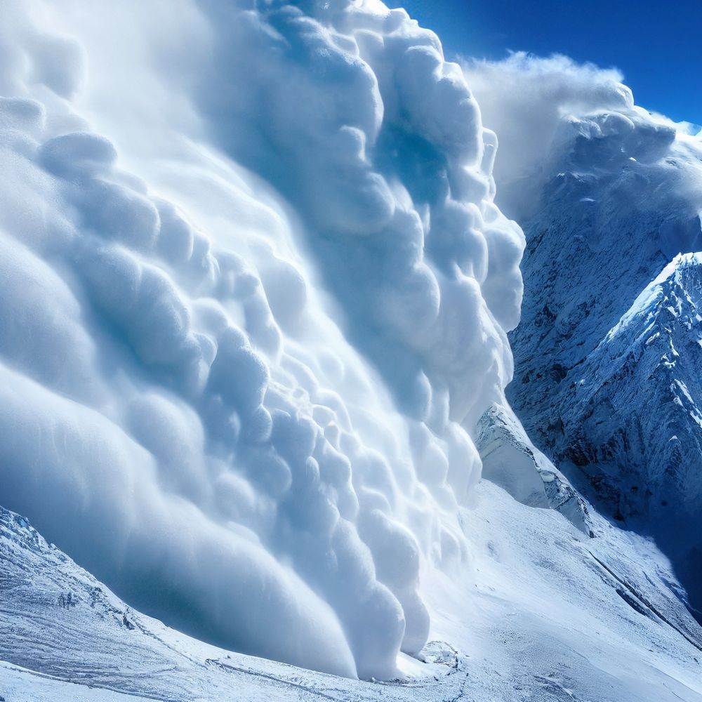 Snow,Avalanche,In,Mountain.,Powerful,Avalanche