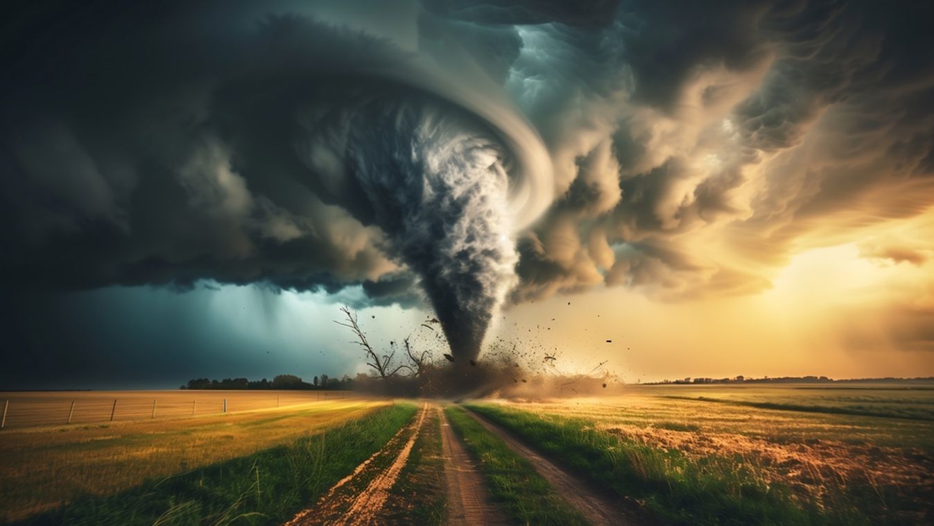 A,Massive,Tornado,Twisting,Through,A,Rural,Landscape