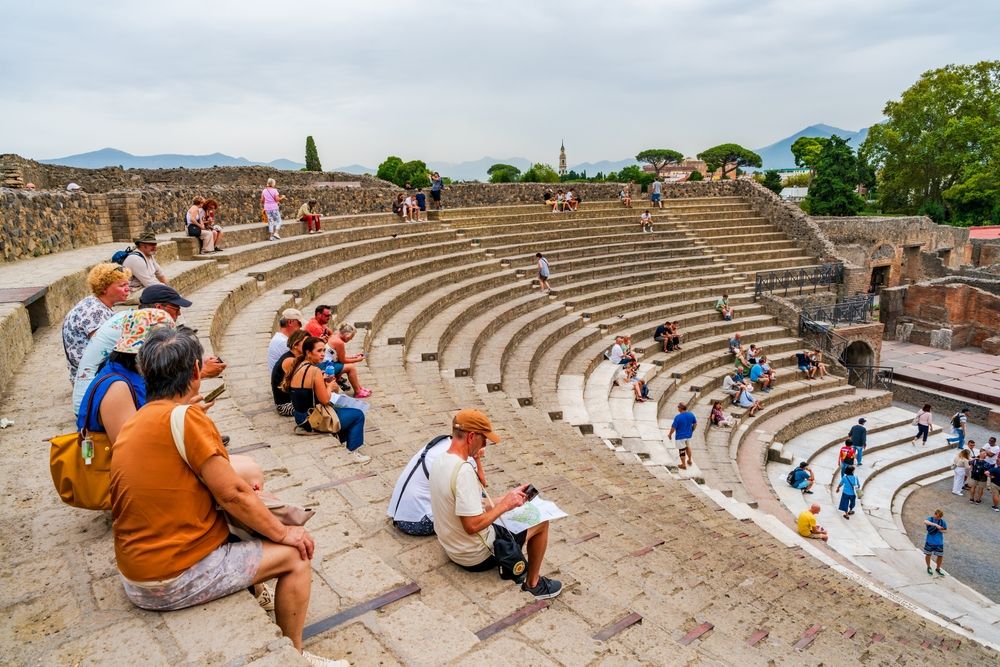 Pompei,,Italy,-,September,20,2023:turists,Visit,Ruins,Of,Grand