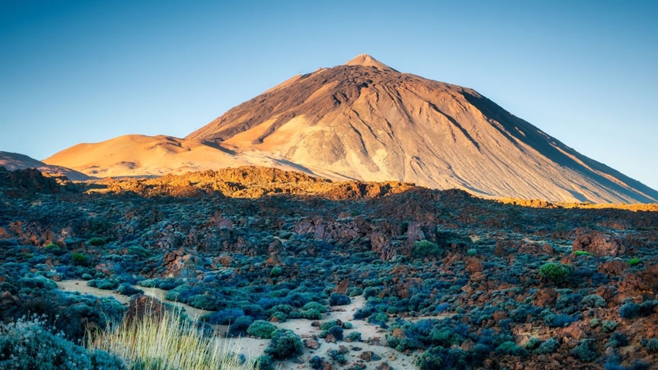 Beautiful,Sunrise,Landscape,View,Of,Mount,Teide,With,Textured,Foreground,