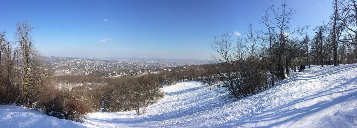 Beautiful,Winter,Panorama,Picture,From,High,Above,In,Budapest,,Normafa.