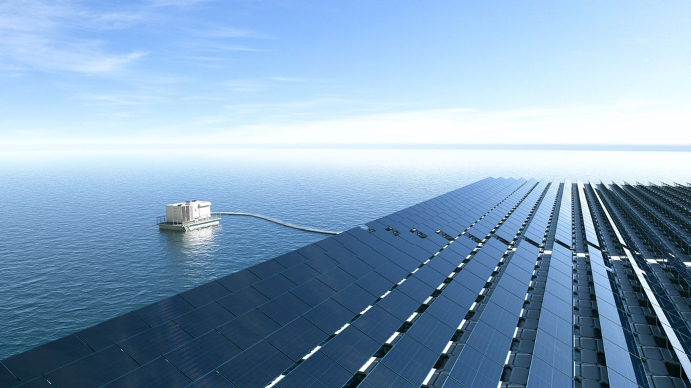 Array,Of,Floating,Solar,Panels,On,The,Ocean,Transforms,Sunlight