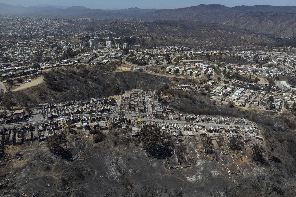 Damage Left By The Fire In Vina Del Mar