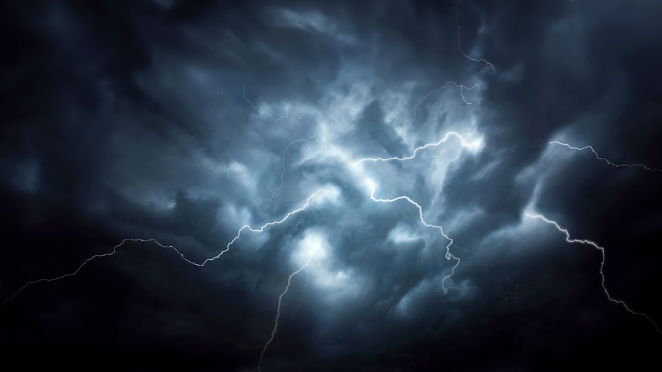 Dramatic,Sky,With,Storm,Clouds,Before,Rain,And,Lightning.,Panoramic