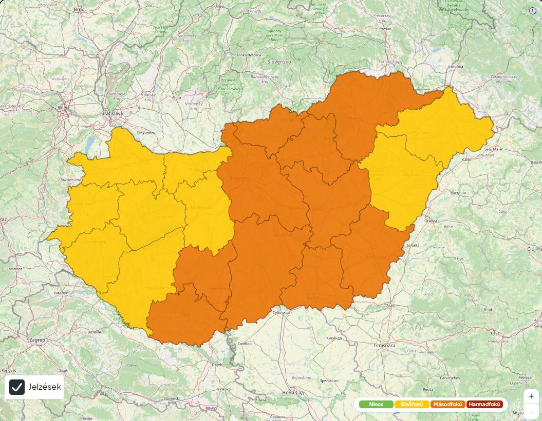 Ónos esőre adott ki figyeleztetést a HungaroMet