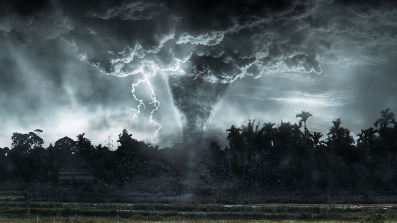 Big,Stormy,And,Tornado,With,Dark,Sky,,Thunderstorm,Background