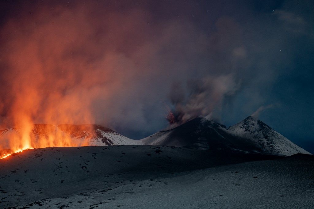 Az Etna február 10-ei lávaömlése.