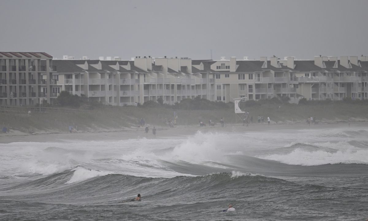 Wrightsville Beach in North Carolina as Hurricane Erin approaches