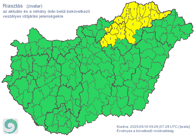 Északkeleten riasztás is érvényben van