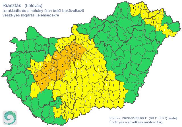 Több térségre kiadták a riasztást hófúvásra
