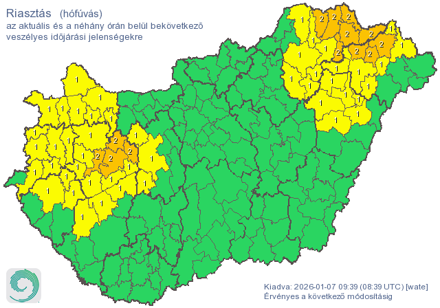 Kiadták a narancssárga riasztást