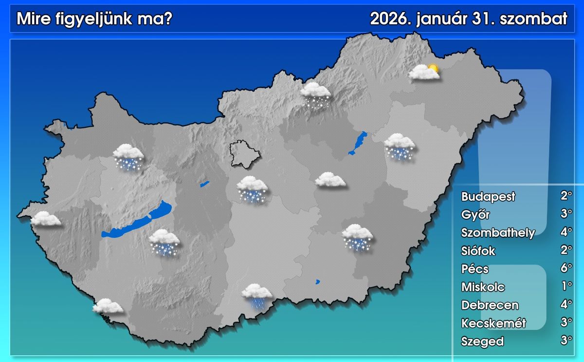 Térképen látható, hol lehet havazás.