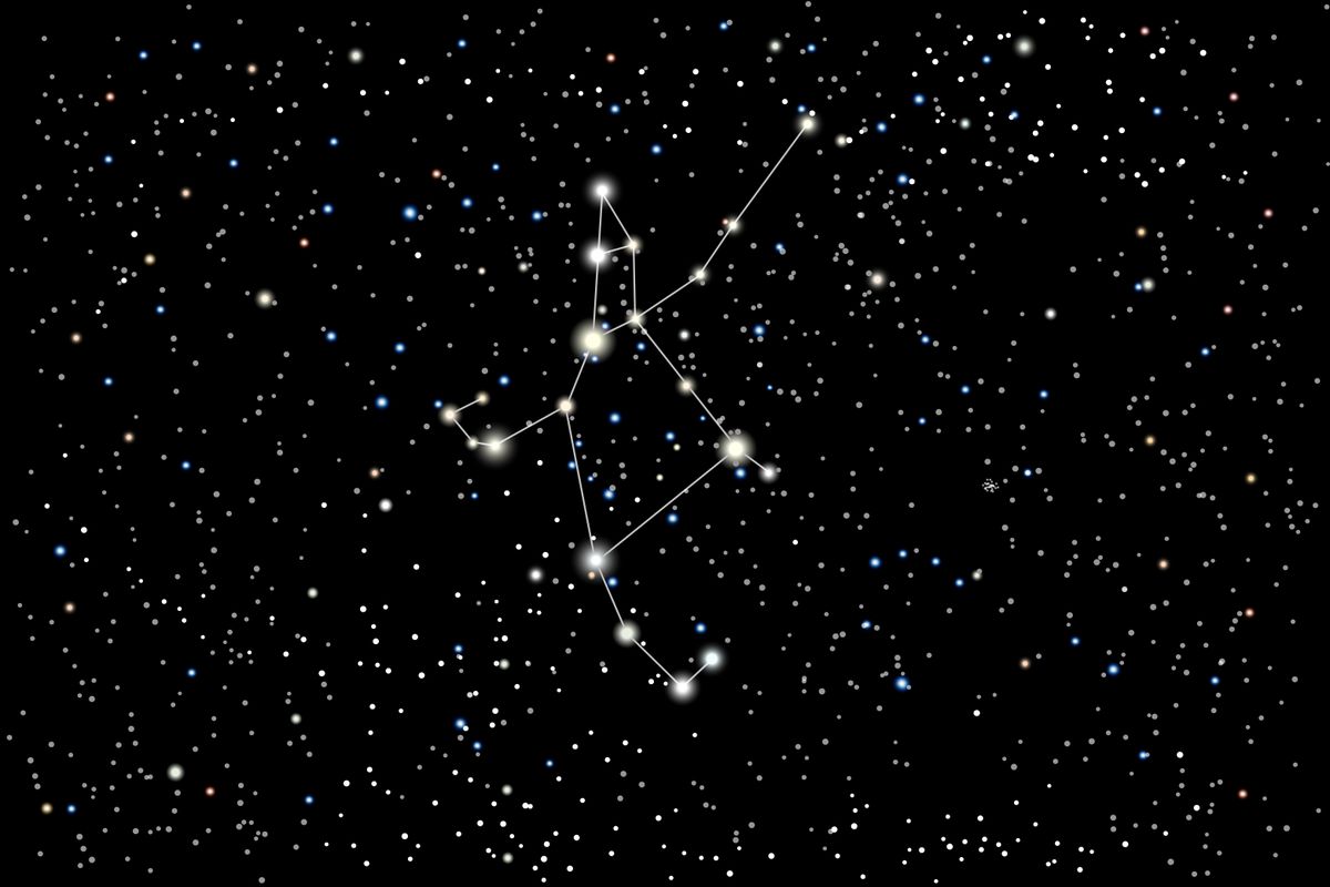 Perseus csillagkép és a csillaghullás az éjszakai égbolton.